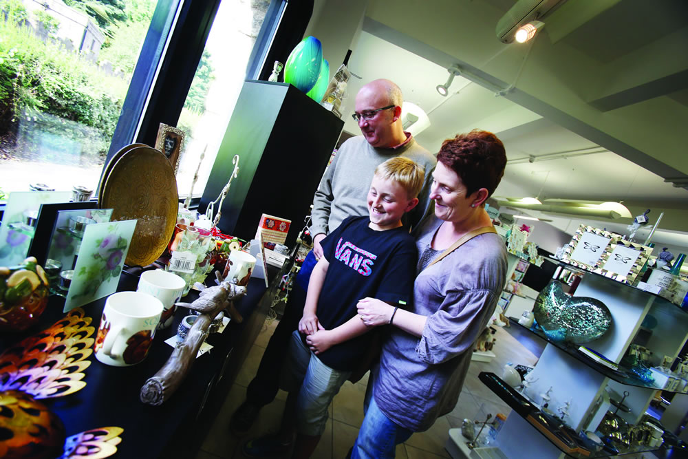 Browsing in the Durham Dales Centre gift shop